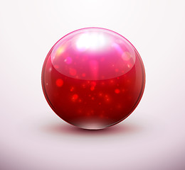 Image showing Red  glass marble