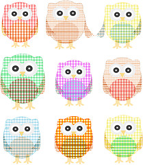 Image showing owls icon set isolated on white