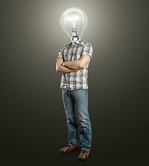 Image showing Lamp Head Businessman