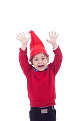 Image showing Happy boy in santa hat