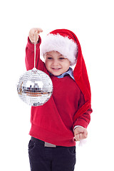 Image showing santa kid and disco ball