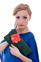Image showing Female Model holding purse 