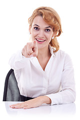 Image showing business woman pointing