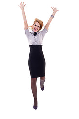 Image showing business woman jumping