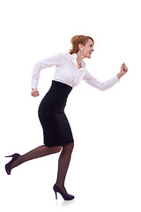 Image showing  business woman running