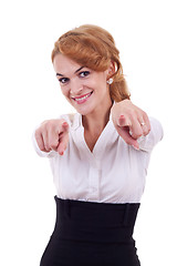 Image showing business woman pointing