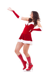 Image showing Exciting Christmas woman
