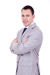 Image showing happy smiling young businessman