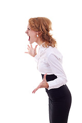 Image showing angry business woman screaming 