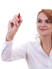 Image showing Business woman writing 