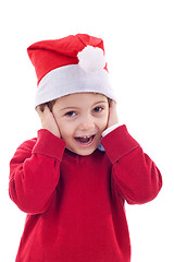 Image showing santa boy covering his ears
