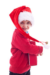 Image showing Christmas boy and present 