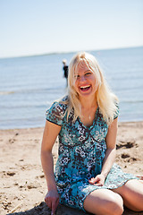 Image showing Woman at the beach