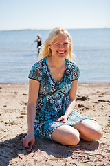 Image showing Woman at the beach