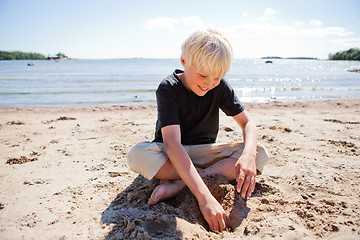 Image showing Boy on the beach