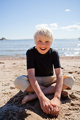 Image showing Boy on the beach