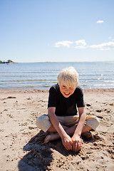 Image showing Boy on the beach