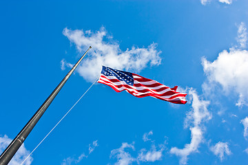 Image showing Half staff American flag