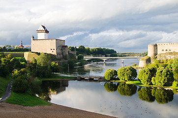 Image showing Two towers on the border of Estonia and Russia