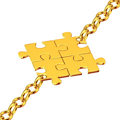 Image showing Gold chains with the collected puzzles
