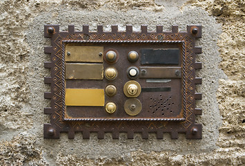 Image showing historic doorbell plate