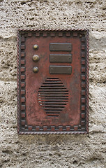 Image showing historic doorbell plate