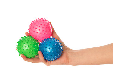 Image showing three colored massage balls