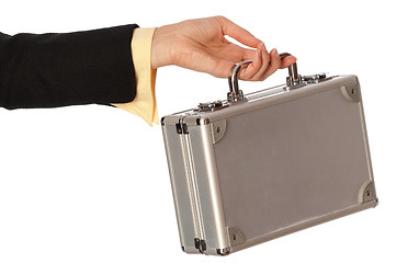 Image showing Metal case with contracts and money