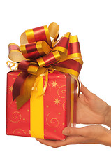 Image showing gift with yellow bow