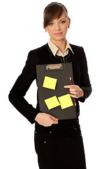 Image showing officer with document case and stickers