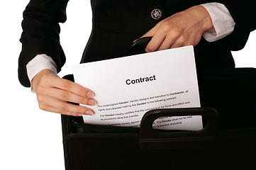 Image showing Suitcase with contracts