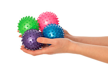 Image showing four colored massage balls