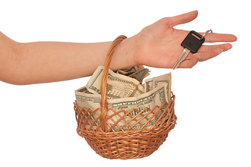 Image showing basket with money