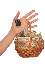 Image showing basket with money