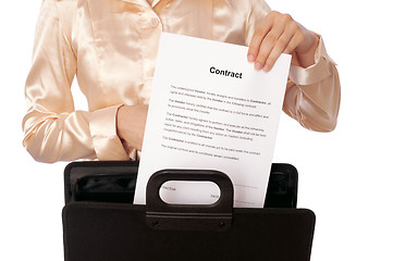 Image showing Suitcase with contracts