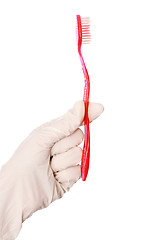 Image showing red toothbrush