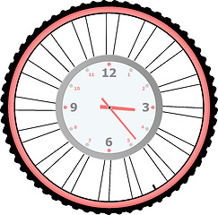Image showing clock on bike wheel isolated on white vector