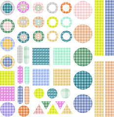 Image showing Set of scrapbook design elements - frames, tags, buttons