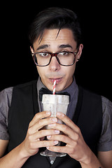 Image showing Geek With Milkshake