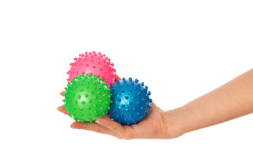 Image showing three colored massage balls