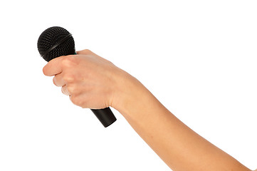 Image showing microphone for interview