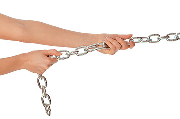 Image showing a long heavy metal chain