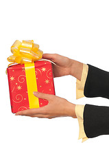 Image showing gift with yellow bow