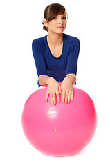 Image showing Exercises on a gymnastic ball