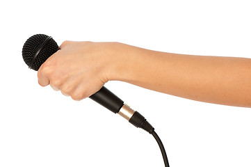 Image showing microphone for interview