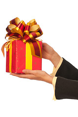 Image showing gift with yellow bow