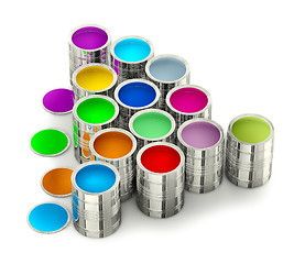 Image showing cans with colorful paints