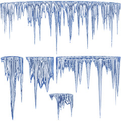 Image showing Blue thawing icicles