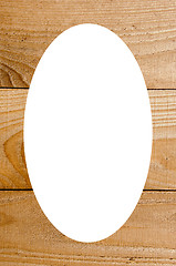 Image showing Wooden wall boards and white oval in center 