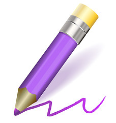 Image showing Purple pencil illustration